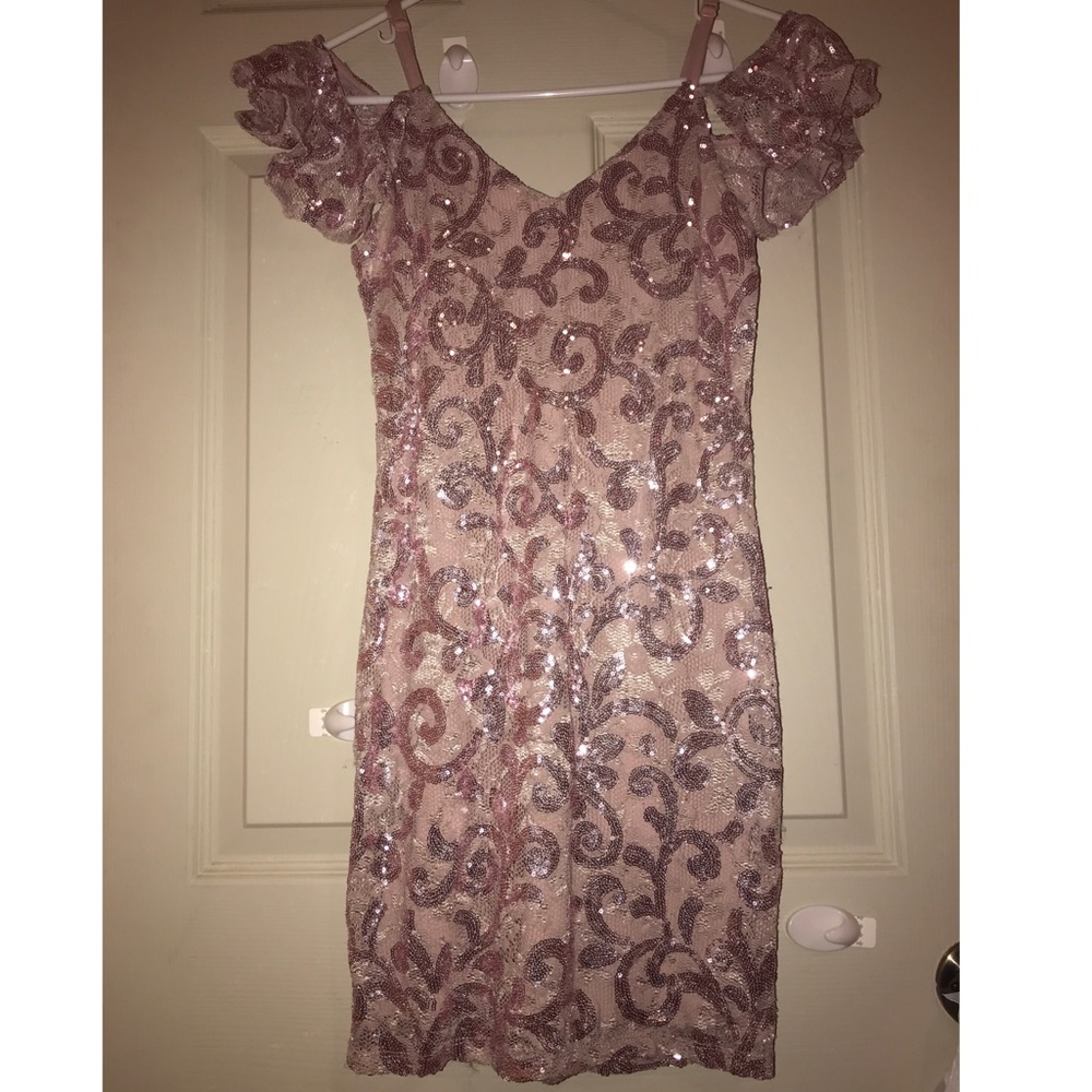 Sparkly rose gold dress!